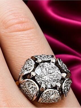 Men’s AAA Moissanite D-Color, VVSI. 7mm, Rhodium over 925 S.Silver